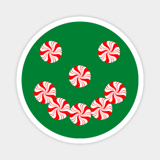 Peppermint Christmas Candy Smile Face Magnet